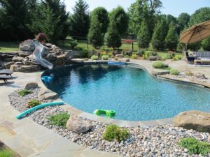 water features in an inground pool